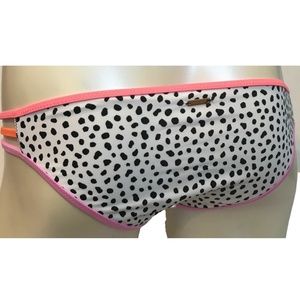 Victoria's Secret White Pebble Dot The Strappy Cheeky Swim Bottom
